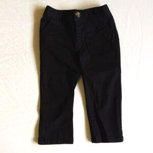 old navy basic black stretch cotton chinos pants 6-12 months baby unisex